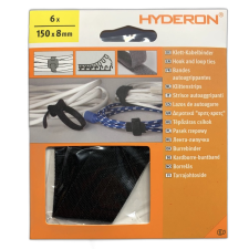 HYDERON Tépőzáras Csík Kábelhez 150*8Mm Fekete 6Db/Cs Hyderon barkácsolás, csiszolás, rögzítés