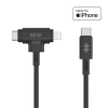 Hyper USB-C apa - USB-C / Lightning apa Adat- és töltőkábel 1.5m - Fekete (HJ4010BKGL)