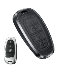  Hyundai 3 gombos keyless kulcs alumínium+bőr tok autó tuning