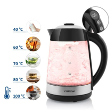 Hyundai VK780 üveg vízforraló, 2200W, 1.7L, vízhőmérséklet szabályozás vízforraló és teáskanna