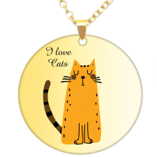 I love Cats medál (2) lánccal, választható több formában és színben nyaklánc