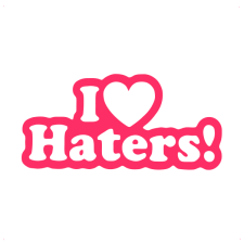  I Love Haters feliratos autó matrica, pink matrica