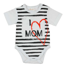 "I LOVE MY MOM" feliratos rövid ujjú baba body fehér kombidressz, body