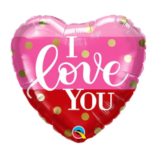  I Love You Dots fólia lufi 46 cm ajándéktárgy
