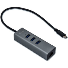 I-TEC USB-C Metal 3-portový HUB s GLAN asztali számítógép kellék