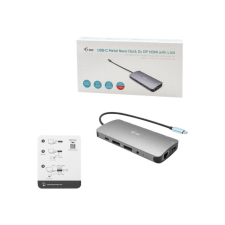 I-TEC USB-C Metal Nano 3x Display Docking Station + Power Delivery 100 W - docking station - HDMI, 2 x DP (C31NANODOCKPROPD) - Notebook dokkoló laptop kellék