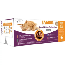  Iams Cat Delights Land &amp; sea Multipack Szószban nedves macskatáp 48x85g macskaeledel