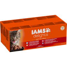IAMS Cat Delights – Land & Sea – Aszpikos – Multipack (48 x 85 g) macskaeledel