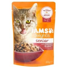 IAMS Cat Delights Senior – Csirke falatkák ízletes szószban (24 x 85 g) 2.04kg macskaeledel