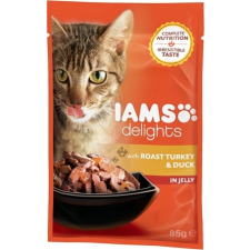 IAMS Cat Delights – Sült pulyka- és kacsahús aszpikban (24 x 85 g) 2.04kg macskaeledel