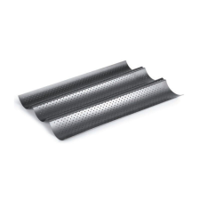 Ibili 3 baguette perforált tepsi, rozsdamentes acél, 38x24 cm, ezüst sütés és főzés