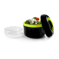 Ibili -Lunch away uzsonnásdoboz, műanyag, 20x16 cm, fekete/zöld papírárú, csomagoló és tárolóeszköz