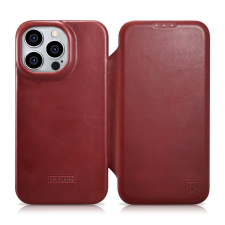 Icarer CE olajviasz prémium bőr fóliatok bőr tok iPhone 14 Pro Flip mágneses MagSafe piros (AKI14220706-RD) tok és táska