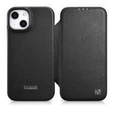 Icarer CE prémium bőr fóliatok iPhone 14 Plus Flip mágneses MagSafe fekete (WMI14220715-BK) tok és táska