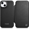 Icarer Ce Prémium Bőr Fóliatok iPhone 14 Plus Flip Mágneses Magsafe Fekete Wmi14220715-Bk (ICR409)