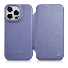 Icarer CE prémium bőr fóliatok iPhone 14 Pro Flip mágneses MagSafe világos lila (WMI14220714-LP) tok és táska