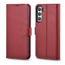 Icarer Haitang Leather Wallet tok Samsung Galaxy S22 + (S22 Plus) valódi bőr borítás piros (AKSM0... tok és táska
