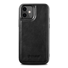 Icarer Leather Oil Wax telefontok borított természetes bőrből iPhone 12 mini fekete (ALI1204-BK) tok és táska