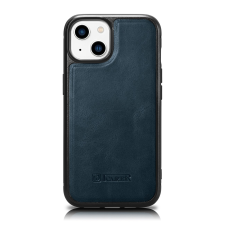 Icarer Leather Oil Wax tok valódi bőrrel iPhone 14 Plus készülékhez (MagSafe kompatibilis) kék (WMI14220719-BU) tok és táska