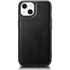 Icarer Leather Oil Wax Valódi Bőr Tok iPhone 14 Plus Magsafe Kompatibilis Fekete Wmi14220719-Bk (ICR429)