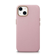 Icarer Litchi prémium bőr tok iPhone 14 mágneses bőr tok MagSafe rózsaszínnel (WMI14220709-PK) tok és táska