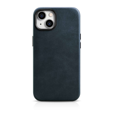 Icarer olajviasz prémium bőr tok iPhone 14 Plus mágneses bőr tok MagSafe sötétkék (WMI14220703-BU) tok és táska