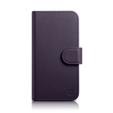 Icarer Wallet Case 2in1 iPhone 14 Pro Flip bőrborítás Anti-RFID sötétlila (WMI14220726-DP) tok és táska