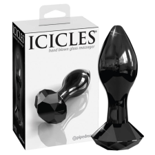 Icicles Icicles - kúpos üveg anál dildó (fekete) anál