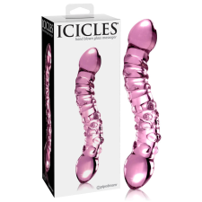 Icicles Icicles No. 55 - kétvégû, G-pont üveg dildó (pink) műpénisz, dildó
