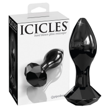 Icicles Icicles No. 78 - kúpos üveg anál dildó (fekete) anál