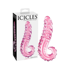 Icicles No. 24 - bordás nyelv üveg dildó (pink) műpénisz, dildó