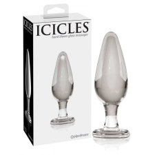 Icicles No. 26 - kúpos, üveg anál dildó (áttetsző) műpénisz, dildó