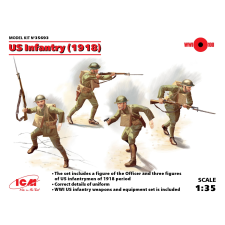 ICM 1/35 Amerikai gyalogság figurák 1918 modell kiegészítő makett