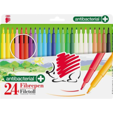 ICO Filctoll készlet, 1 mm, antibakteriális, ICO &quot;Süni 300&quot;, 24 különböző szín filctoll, marker