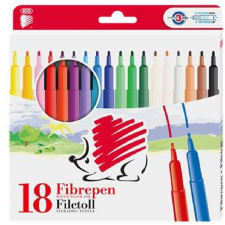 ICO Filctoll készlet, 1 mm, ico "süni 300", 18 különböző szín filctoll, marker