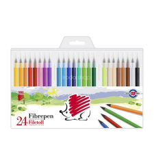 ICO Filctoll készlet, 1 mm, ICO "Süni 300", 24 különböző szín filctoll, marker