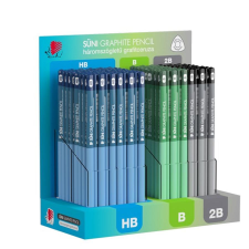 ICO Grafitceruza display ICO Süni háromszög HB,B,2B dark pasztell 184 darabos ceruza