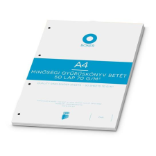 ICO Gyűrűs könyv betét, A4, sima, 50 lap, BOXER, fehér gyűrűs kalendárium betétlap