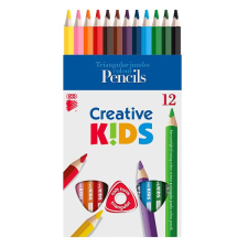 ICO Színes ceruza ICO Creative Kids háromszögletű vastag festett 12 db/készlet színes ceruza