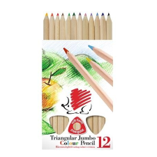 ICO Színes ceruza készlet, háromszögletû, vastag, natúr, ICO "Süni", 12 különbözõ szín... színes ceruza