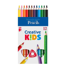 ICO Színes ceruza készlet, háromszögletű, vastag, ICO &quot;Creative kids&quot;, 12 különböző szín színes ceruza