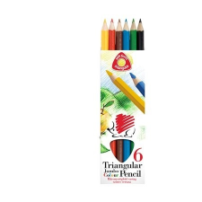ICO Színes ceruza készlet, háromszögletű, vastag, ICO &quot;Süni&quot;, 6 különböző szín színes ceruza