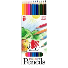 ICO Színes ceruza készlet, hatszögletű, ICO "Süni", 12 különböző szín színes ceruza