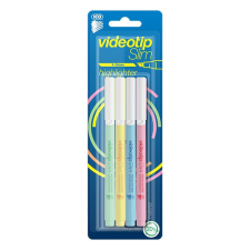 ICO Szövegkiemelő ICO Videotip Slim pasztell, 4 db-os készlet filctoll, marker