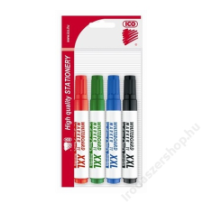 ICO Tábla- és flipchart marker készlet, 1-3 mm, kúpos, ICO Plan 11 XXL, 4 különböző szín (TICPL11XV4) filctoll, marker