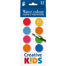 ICO Vízfesték, 12 darabos, 28 mm, ICO "Creative Kids" kréta, festék és papír