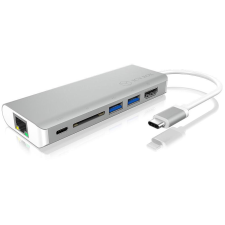ICY BOX IB-DK4034-CPD Vezetékes USB 3.2 Gen 1 (3.1 Gen 1) Type-C Ezüst, Fehér (IB-DK4034-CPD) laptop kellék