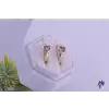  Ida antiallergén körkapcsos fülbevaló középen rózsaszin szív alakű kő disziti-14K