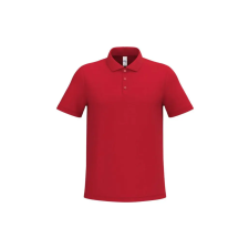 iDeal Basic IB295 férfi galléros pamut piké póló, Ideal Red-2XL munkaruha