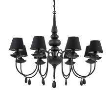 IDEAL LUX BLANCHE SP8 NERO fekete csillár (IDE-111896) E14 8 izzós IP20 világítás